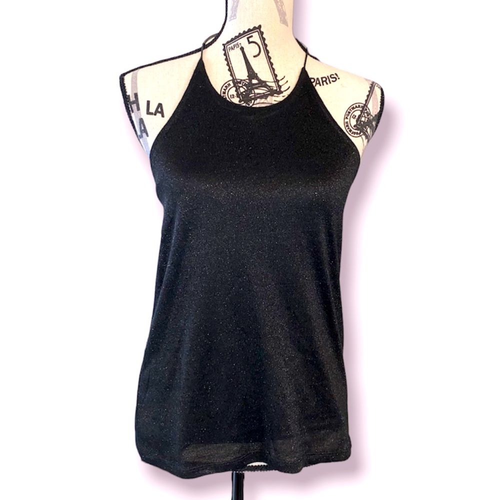 Sexy and sparkly size medium halter.  Easy to dress down and easier to dress up!